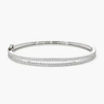 14k Half Eternity Baguette and Round Diamond Bangle - 图片 3