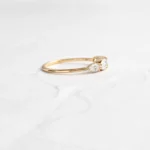 14k Solid Gold Diamond Counterpart Ring - Image 4