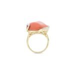 14K Solid Gold Coral Ring - 图片 3