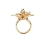 Floral engagement rings | 14k Rose Gold Lab Grown Diamond Flower Ring - 图片 2