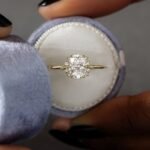 Stargaze Ring, Oval Cut Diamond Moissanite Engagement Ring 18karat Gold Ring - 图片 7