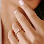 14k Pear Shape Illusion Setting Diamond Engagement Ring - 图片 8