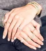 18k Solid Baguette Diamond Eternity Picket Ring - Image 3