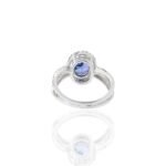 18K Solid Gold Oval Cut Tanzanite And Diamond Ring - Image 9