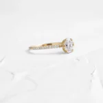 14k Solid Gold Oval Cut Champagne Diamond Ring - 图片 4