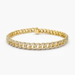 18k 4.8MM Diamond Cuban Link Bracelet