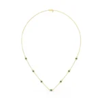18k Solid Gold Emerald Layering Necklace - 图片 4