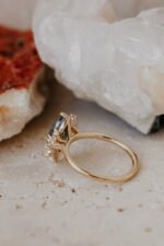 14k Solid Gold 2.44 ct Long Oval Galaxy Diamond Ring - Image 8