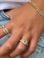 Medium Half Diamond Chain Link Bracelet - 图片 5