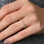 14K Gold Unique Natural Diamond Anniversary Ring - Image 4