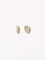 14K Solid Gold & Diamond Hoop Earrings - 图片 4