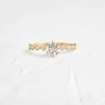 18K Solid Gold Lab-Grown Round Diamond Engagement Ring