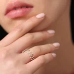 14K Gold Petite Natural Diamond Wedding Ring - Image 5