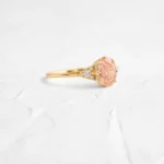 14k Solid Gold 1.16ct. Oval Cut Lab-grown Pink Diamond Engagement Ring - 图片 8