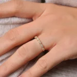 14K Gold Unique Natural Diamond Anniversary Ring - Image 7