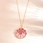 18k Solid Gold Ruby Diamond Charm