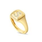 Diamond Letter Signet Ring - 图片 6