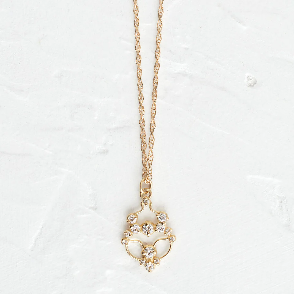 400548_7b8e5581c0144986b9b6446538b86ab4mv2.webp 18k Solid Gold Natural Diamond Contour Necklace - 图片 1