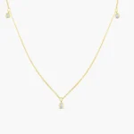 18k Solid Gold 5 Moissanite Diamond Dangle Necklace - 图片 4