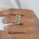 14k Solid Gold Lab-Grown Diamond Chantilly Ring - Image 4