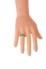 14K Solid Gold Emerald Eternity Ring - 图片 5
