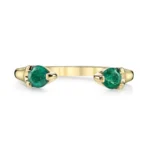 14K Solid Gold Emerald Orbit Ring