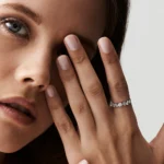 18K Solid Gold  Mixed Cut Diamond Anniversary Ring - Image 2