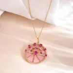 18k Solid Gold Ruby Diamond Charm - Image 4