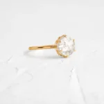 18K Solid Gold Lab-Grown Diamond Rose Basket Ring - Image 4