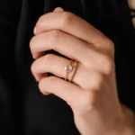 18K Solid Gold Rose Cut Moissanite Diamond Ring - Image 5