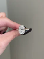 8 Carat Cushion Cut Moissanite Ring Solid Gold - 图片 3