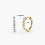 18k Gold Mini Baguette Heggie Earrings - Image 3