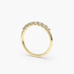 14K Solid Gold 7 Stone U-Shaped Diamond Wedding Band - 图片 5