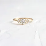 14k Solid Gold Lab-Grown Diamond Ring, Round Cut Diamond Ring - 图片 4