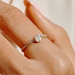 14k Pear Shape Illusion Setting Diamond Engagement Ring - 图片 2