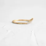 14k Solid Gold Lab-Grown Diamond Custom Curved Wisp Band - Image 2