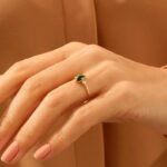 14K Solid Gold Emerald Marquise Ring - Image 5