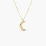18k Star Setting Crescent Diamond Necklace