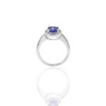 18K Solid Gold Oval Cut Tanzanite And Diamond Ring - Image 6