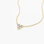 18k Triangle Shaped Round and Baguette Natural Diamond Necklace - 图片 3