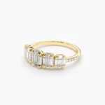 14K Graduating Baguette Diamond Anniversary Ring - Image 4