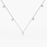 18k Dangling Natural Diamond Solitaire Necklace - Image 5