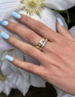 Emerald Cut Moissanite Eternity Band in 14k gold - 图片 2