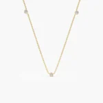 18k Bezel Setting Natural Diamond by the Yard Necklace - Image 2