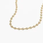 18k Gold Bezel Setting Natural Diamond Tennis Necklace - 图片 2
