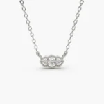 18k Solid Gold Art Deco Trio Moissanite Diamond Necklace - 图片 6