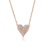 18k Solid Gold Reversible White Diamond And Red Ruby Heart Necklace - Image 3