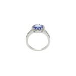 14K Solid Gold Cushion Tanzanite And Diamond Ring - Image 5