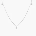 18k Solid Gold 5 Moissanite Diamond Dangle Necklace - 图片 6