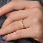 14K Gold Unique Natural Diamond Anniversary Ring - Image 3
